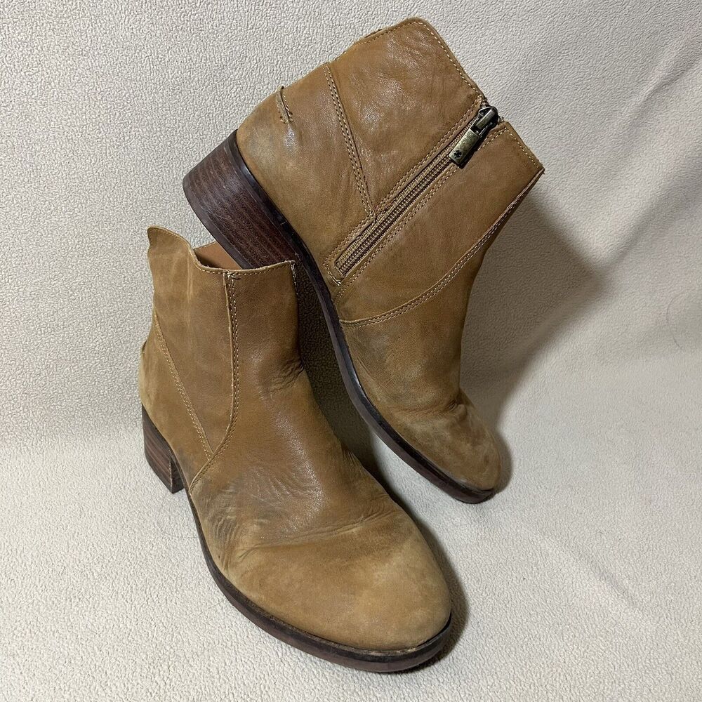Women’s Lucky Brand Pedera Boot Brown Size 9M Western Ankle‎ Booties Equestrian